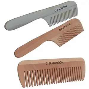 C I Black Boom Neem Wooden Hair Comb Healthy Haircare For Men & Women | Co2, Co3 and Co5