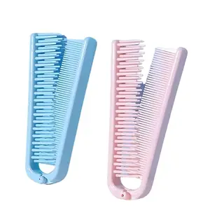 ayushicreationa Men and Women Portable Travel Folding Hair Brush Double Headed Pocket Hair Comb Color_Multicolor Pack of 1