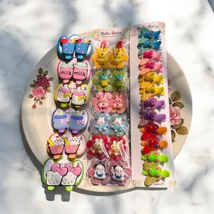CHOTALIYA 36Pcs Hair Clips Set, Cute Animal Cartoon and Milk Bottle Design, Multicolour Baby Accessories for Girls