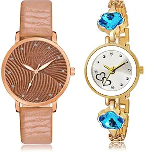 NEUTRON Unique Analog Brown and White Color Dial Women Watch - GM383-G600 (Pack of 2)