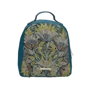 Caprese TRESNA EMBROIDERY BACKPACK GREEN HANDBAG Backpack (Green, Medium)