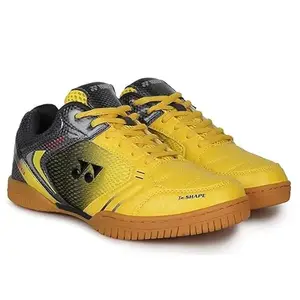 Yonex Legend King 68Jr Badminton Shoes Yellow/Gun Metal Gray UK-2
