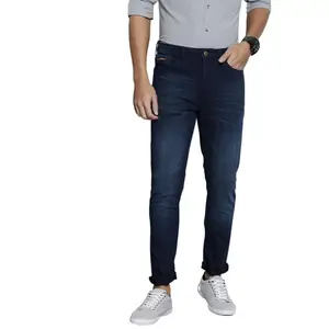 Visit the The Indian Garage Co Store The Indian Garage Co Men Slim Fit Solid Mid-Rise Stretchable Jeans