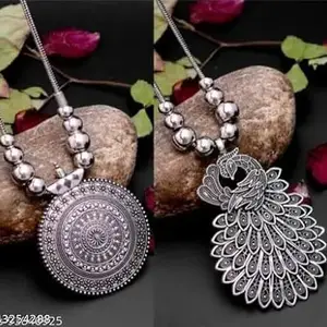 O S O Sdised Round Chain Pendant Long Necklace For Girls and women's Design_06