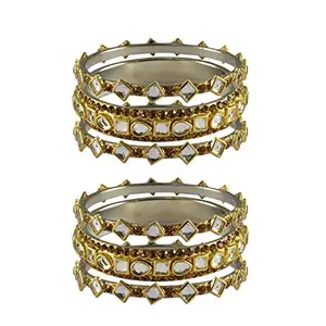 MAYA FASHION Golden stone Brass Bangle Elegant Extra Large Size Bangle | Perfect Fit for Plus Size banglesTrendy and Comfortable Fit for woman and girls | (Sku-ban3922)