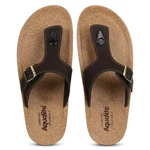 Aqualite Men's Classic Cushion Sliders/Slippers with Adjustable Buckle Strap for Adult Comfortable & LightWeight |Stylish & Anti-Skid| Waterproof & Everyday Slipper