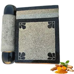 Neolithic Granite Ammikallu -Traditional Hand Grinder|Pooja|Miniature|Kids Play|Silbatta|Length-8 in| Width- 6 in|Weight-6Kg - Small
