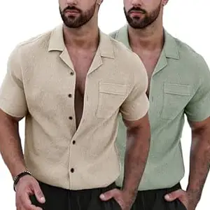 Lymio Shirt for Men || Casual Regular Fit Stylish Shirt || Available in Combo Pack of 2 (D-16-23)