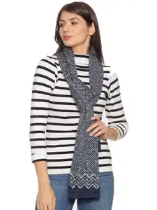 513 Women's Acrylic Woolen Ethnic Design Casual Warm Winter Wear Muffler Scarf Stole