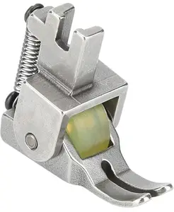 SIVANA's 1.70 Inch T-3 Presser Foot Stainless Steel Rubber Wheel Fitted Professional Used Universal Fitting for Thick Material Clothes for Juki & Industrial Sewing Machines (Pack of 1Pc)