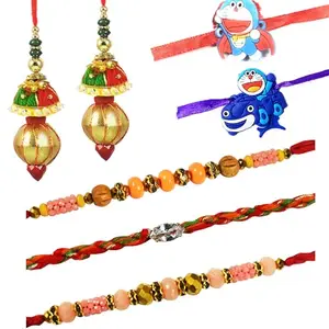 Partunay Set Of 7 Rakhi Set For Brother Bhabhi And Kids Beautiful Rakhi Combo Set For Brother