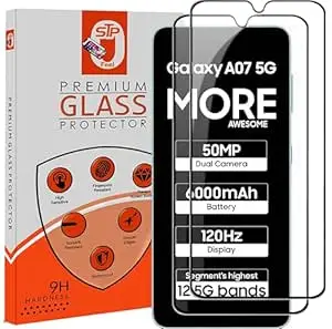 STP FEEL Premium Tempered Glass Screen Protector Guard Compatible For Samsung Galaxy A07 5G / Galaxy A07 4G (6.7 Inch, Pack of 2) | Edge to Edge Coverage With Easy to installation kit for Smartphone