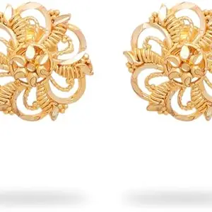 Drashti Collection Traditional Gold Platted Premium stud Earrings Brass Stud Earring ()_BZ_ERG1615