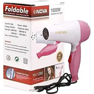 EPURETO Nova Nv-1290 1000 Watts Foldable Hair Dryer For Women Professional Electric Foldable Hair Dryer With 2 Speed Control,Multicolor