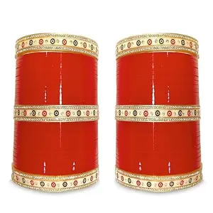 BANGLESKART Bridal Mart Women Designer Dulhan Chuda Set, Wedding Chuda Bangle Set for Women (RED, 2.8)