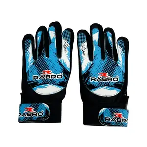 RABRO Football Goal Keeper Gloves, Liga Goalkeeper Gloves for Men, Women (Black/Blue, S)