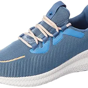 shoexpress Womens Striped Sports Shoes with Lace-Up Closure, Blue, 3.5