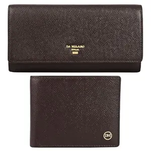 Da Milano Premium Gift Set for Men & for Women | Men & Women Wallet Combo | Brown (0004-31)