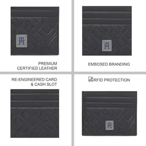 Tommy Hilfiger Men Ardfin RFID Protection Leather Card Holder - Black