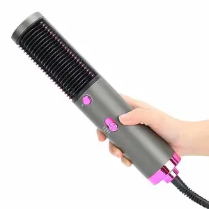 Elevea 3 in1 Multi-Function Professional Hot-Air Blow Brush, Fast Hair Dryer and Volumizer Hot Air Styler Brush Electric Heating Straightener Hair Comb Hair Dryer Hair Styling Tools Hot Air Brush