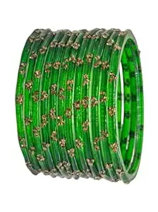 Ranika Traditional Glass Bangles Set for Women & Girls | Designer Stone Studded Bangles | Bangles for Daily & Festive Use