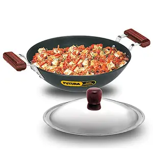 Hawkins Futura Hard Anodised Deep-Fry Pan 3.75 L, 30 cm, 4.06 mm with SS Lid and Induction Compatible Base (Black) price in India.