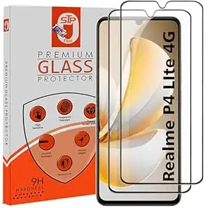 STP FEEL Premium Tempered Glass Screen Protector Guard Compatible For Realme P4 LIte 4G (6.74 Inch, Pack of 2) | Edge to Edge Coverage With Easy to installation kit for Smartphone