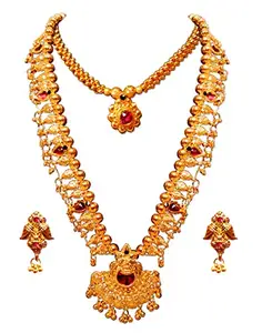 2 Classy Set Maharashtrian Jewellery Set - Kolhapuri Saaj Necklace Set, Classy Mangalsutra Thushi Set For Women Stylish And Thushi Jewellery Set For Women Stylish