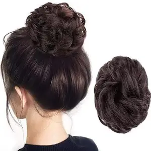 SHEETAL CREATIONS 1 PCS Light Weight Artifical Juda Bun Extension For Women in Brown Hair Extension Design162