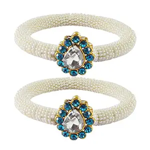 MAYA FASHION White Stone Brass Bangle With Very Extra Large Size Elegant Extra Large Size Bangle | Perfect Fit for Plus Size banglesTrendy and Comfortable Fit for woman and girls | (Sku-ban2152)