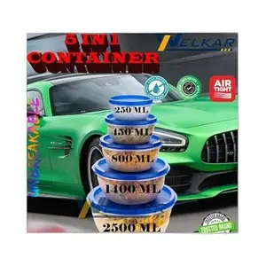 Kitchen Container |250+450+800+1400+2500 ml| Stackable Refrigerator Organizer for Fresh Food Storage | BPA-Free Kitchen Solution|Design - 8043 for Home and Kitchen