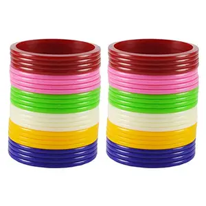 MAYA FASHION Multi Plain Acrylic Bangle With Very Extra Large Size Elegant Extra Large Size Bangle | Perfect Fit for Plus Size banglesTrendy and Comfortable Fit for woman and girls | (Sku-ban1724)