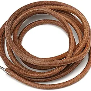 Siddhi Best Extra Strong 183cm Leather Household Sewing Machine Belt with Leather Treadle Belt with Metal Hook - Brown Colour Pack of 1