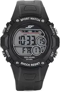 Visit the SF Store SF Digital Dial Black Polyurethane Strap Watch for Men - NT77111PP02