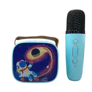 Breatoi! Wireless Mini Karaoke Speaker and Microphone Portable Home BT Party Speaker Mic (K8 - Space)