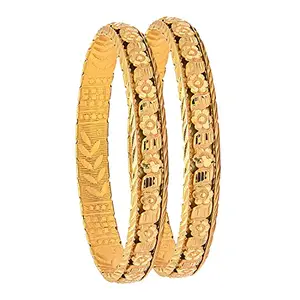 Shining Jewel - By Shivansh Fashion Gold Plated Traditional Designer Bangles for Women (Pack of 2) SJ_3434_2.6