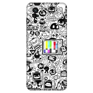 GADGET GEAR Gadget Gear Vinyl Skin Back Sticker Customised TV Doodle (6) Mobile Skin (Not a Cover) Compatible with Xiaomi Redmi Note 10S (Only Back Panel Coverage)