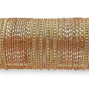 Precious Beauty Cute Shine Finish Metal Bangles With Sharp, Beautiful Colour for Any Occasion (ROSE GOLD, 2.80 inches)