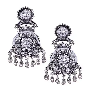 MEENAZ earrings for women fashion jhumka oxidised Silver Earrings for women Combo chandbali pearl chandbali stylish jhumkas traditional Earrings For girls South indian traditional Peacock Ear Rings