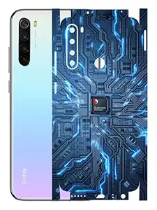 AtOdds - Redmi Note 8 Mobile Back Skin Rear Screen Guard Protector Film Wrap (Coverage - Back+Camera+Sides) (Circuit)
