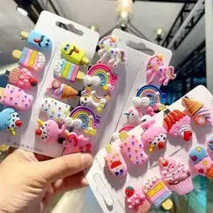 Styling fashion 20 pcs Rainbow Unicorn Ice Cream Hair Clips Set Baby Hairpin For Kids Girls Toddler Barrettes Hair Accessories (Multicolor)