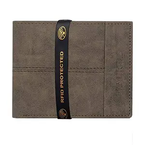 Laurels Men's Vegan Leather Wallet with RFID Protection (Brown), (Model: LWT-RUGG-09)