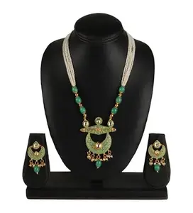 Women's Rose Gold Plated Alloy Necklace & Earings Set-PID47500