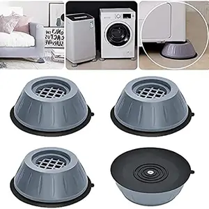 HARMONIZE DECOR ® Multi-Purpose Washing Machine, Refrigerator, Furniture Stand, Anti Walk, Shock Absorbent Pads (Pack of 4) (Grey)