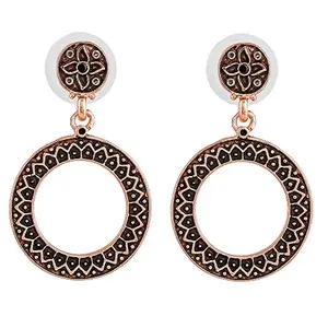Estele Rose Gold Plated Classic Circular Shaped Earrings for Girls & Women's