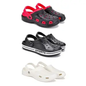Lightweight Classic Clogs || Sandals with Slider Adjustable Back Strap for Men-Combo(3)-3017-3068-3147-8 White-7681
