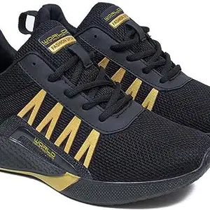 WORLD WEAR FOOTWEAR Extra Soft with Comfortable & Breathable Sports Running & Gym Men's Shoe_Black_AF_NEW-9309-10