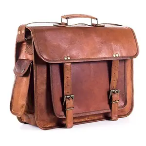 Znt Bags No-021 15 inch Genuine Leather Laptop Office Messenger Bag for Men & Women.