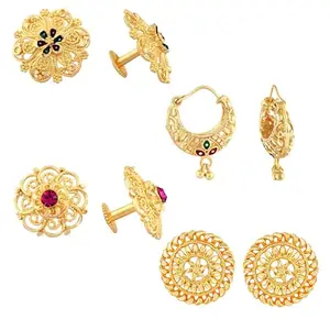 VFJ VIGHNAHARTA FASHION JEWELLERY Vighnaharta Golden Alloy Stud Earrings Combo Set(4 Pair Earrings)[VFJ1099-1101-1097-1109ERG]