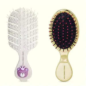 Swiss Connection Detangling Hair Brush Combo – Soft Bristle Paddle Brush & Kids Vent Brush with Bear Design – Anti-Static, Gentle Scalp Massage – Hair Brush Set for Women, Men & Children. pack of 2